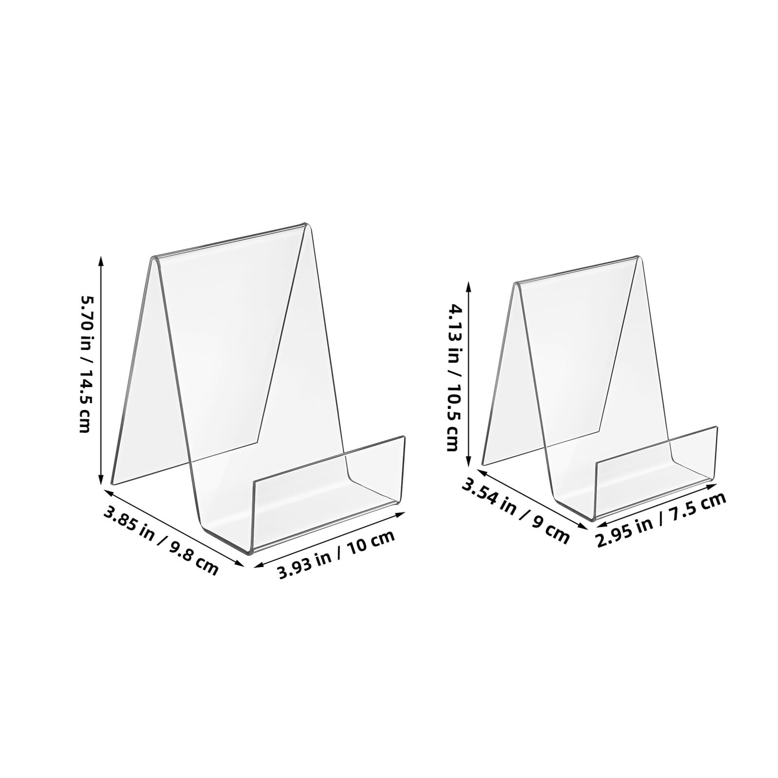 10 Pièces Présentoir Acrylique Transparent Lot Support Stable Multi-usages pour Cartes Postales Magazines Photos