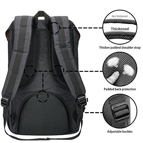 Kaukko Travel Laptop Backpack, Outdoor Rucksack, Casual Backpack Fits 15.6"(Oxford Black) #TOP3