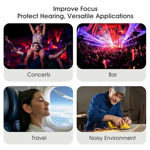 Image of Ear Plugs for Sleeping Noise Cancelling, Soft Ear Plugs for Concert, 45dB Reusable for Noise Reduction with 8 Ear Tips, Silicone Hearing Protection Earplugs for Sleep, Work (Red)