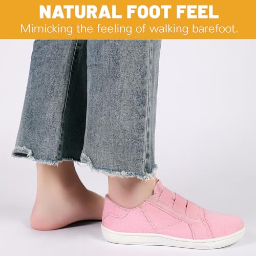 Womens Fashion Canvas Sneakers Wide Toe Skateboard Shoes Low Top Casual Walking Shoes Minimalist Sneakers3