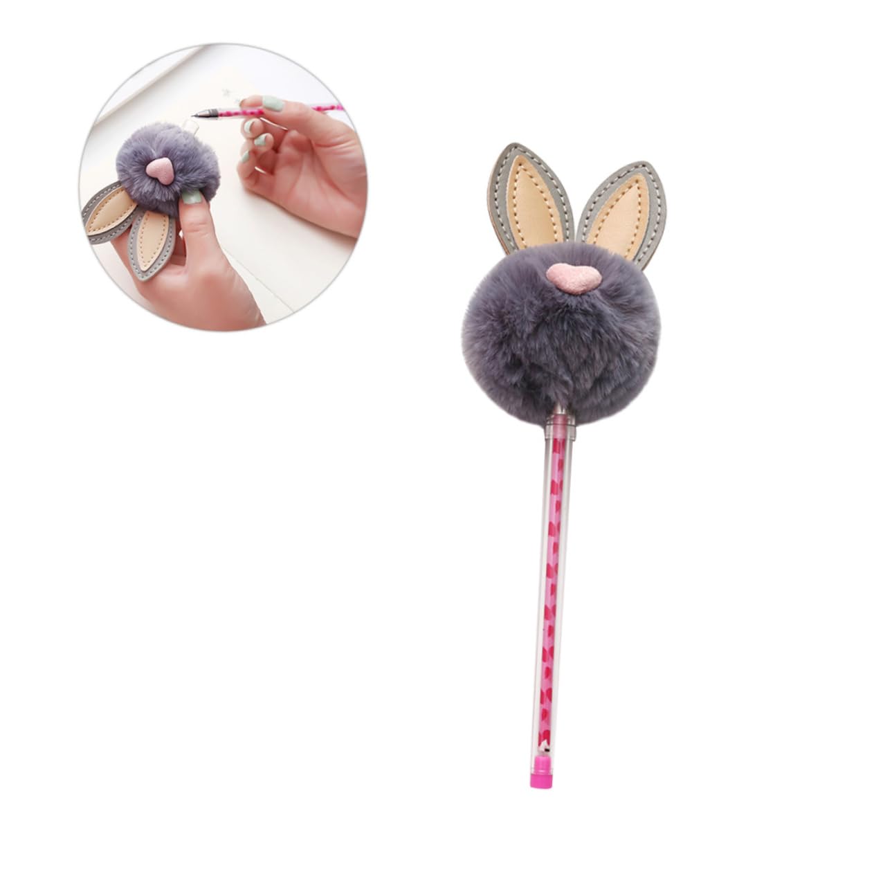 NUOBESTY 9 Pz Penne a Inchiostro Da 0,5 Mm Penna Firma Nera Penne a Inchiostro Di Cartone Animato Penna Ad Inchiostro Soffice Di Peluche Peluche Coniglio Gel Carino Alunno