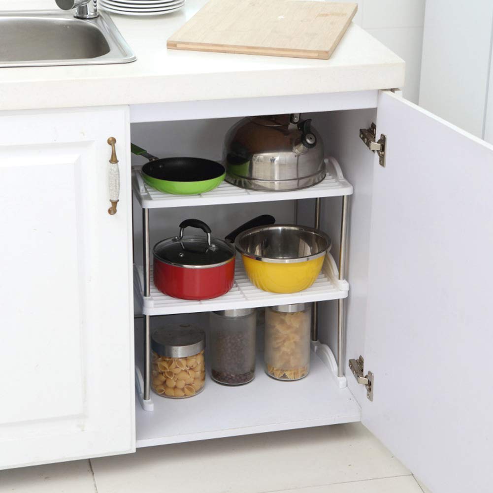 Supports De Rangement, étagère D'armoire Empilable Extensible, Organisateur De Support De Comptoir De Cuisine, Garde-Manger Polyvalent, Support De Rangement De Salle De Bain De Chambre à Coucher