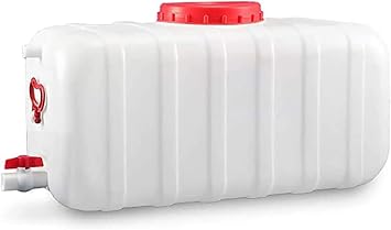 Plastic Water Tank Water Storage Horizontal Square Water Storage Tank with Plastic Water Bucket Cover and Valve for Outdoor Camping Household Emergency Water Tank