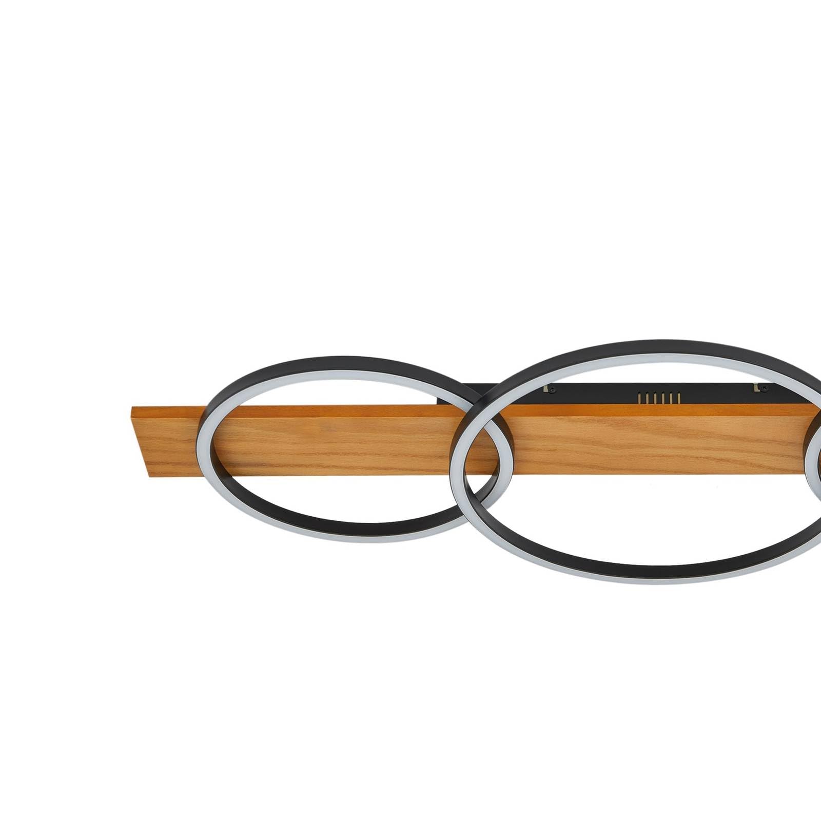 Lindby LED Deckenleuchte Galad dimmbar (Modern) aus Holz (3 flammig,) - Lampe Deckenlampe Wohnzimmerleuchte