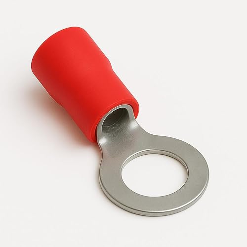 Miniatura 2 de ANGSTROM Terminales de anillo de perno de 14", conectores de crimpado eléctricos aislados, 100 piezas (22-16ga rojo)