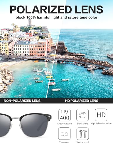 Image of BIRCEN Mens Polarized Sunglasses for Driving: Metal Glasses UV Protection