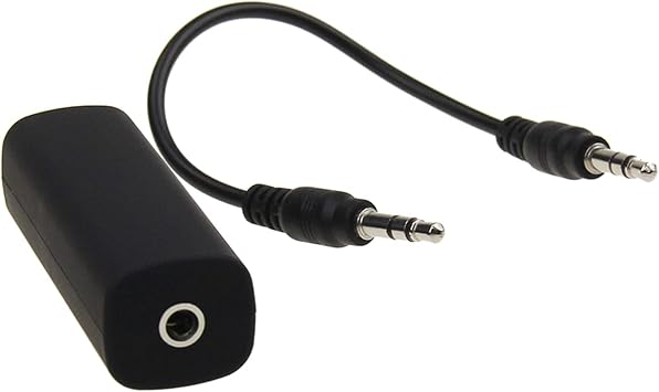 Bass Rockers Ground Loop Noise Isolator Filter for Car Audio Home Stereo RV System with 3.5mm AUX Audio Cable-Fully Eliminate Buzzing Noise