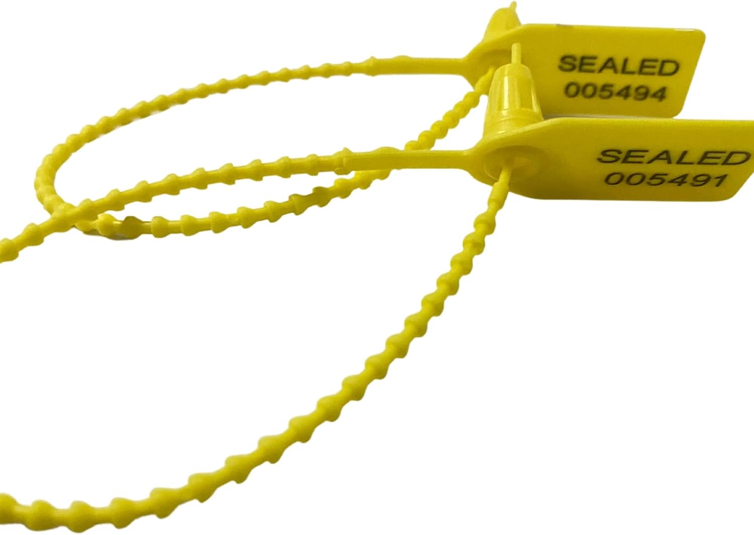 500 Pack Pull Tie Plastic Seal Security Tags Truck Shipping Seals Numbered Zip Ties for Fire Extinguishers 250mm (Yellow)