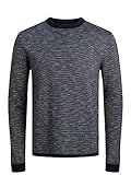 Baumwolle JACK & JONES Herren JJLUKE Knit Crew Neck Pullover, Navy Blazer/Fit:Knit, XL