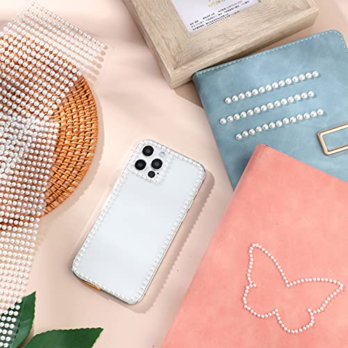 2800 Pcs Pearl Stickers 4 Size Self Adhesive Pearl Stickers White Flat Back Pearls Stickers Faux Pearl Embellishment Stickers Sheet For Face Beauty Makeup Nail Phone Diy Craft Home Decor (Beige) #TOP4