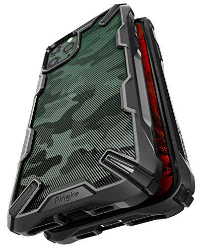 Image of Ringke Fusion-X for iPhone 11 Pro Case Back Cover, [Military Drop Tested] Ergonomic Camo PC Back TPU Bumper Impact Resistant Protection for iPhone 11 Pro Back Cover Case - Camo Black