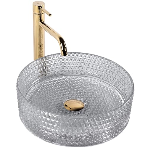 Lavabo Sobre Encimera Rea Cristal 35 Gris