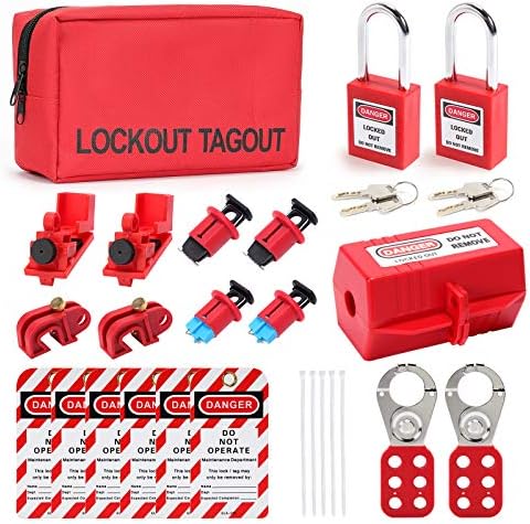 Breaker Lockout Tagout Kit Electrical - Loto Safty Padlock Set Loto Tags Lockout Plug Lock Out Tag Out Station