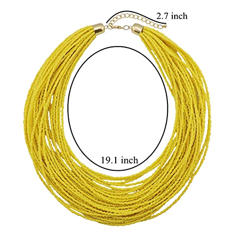 Bocar NK-10351 Multi Layer Chunky Bib Statement Seed Beads Cluster Collar Necklace thumb #5