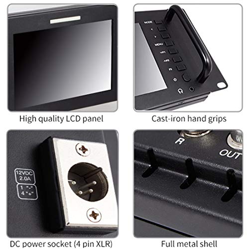 Image of FEELWORLD D71 Plus 3RU Dual 7 inch 3G SDI Broadcast Rack Mount Monitor 1920x1200 HD LCD IPS Screen with 3 Color Tally Light HDMI AV Input Output