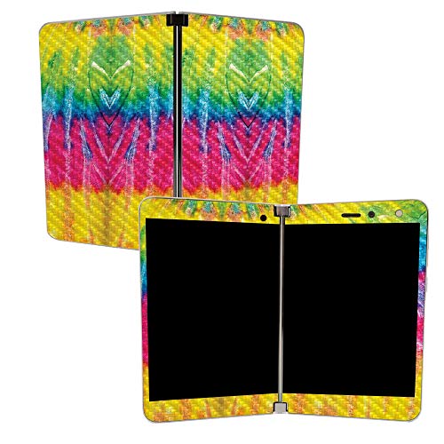 Image of MIGHTY SKINS MightySkins Carbon Fiber Skin for Microsoft Surface Duo - Tie Dye 2 | Protective, Durable Textured Carbon Fiber Finish | Easy to Apply, Remove, and Change Styles | Made in The USA