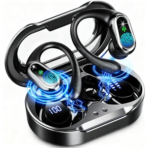 Bluetooth Kopfhörer, Kopfhörer Kabellos Bluetooth 5.4 Sport tiefer Bass, 50 std Spielzeit In Ear Kopfhörer mit 4 ENC Noise Cancelling Mic, IP7 Wasserdicht Ohrhörer LED-Anzeige...
