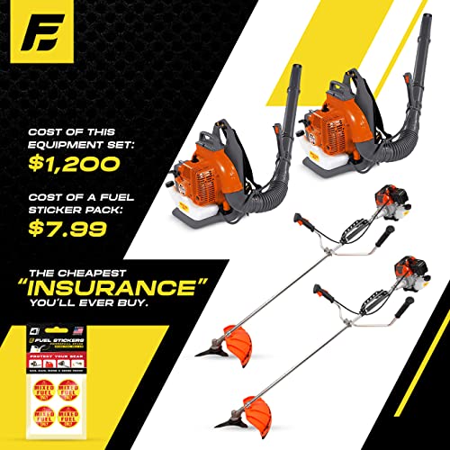 Image of Mixed Fuel Only Sticker, 2 Cycle Labels for Outdoor Fuel Power Equipment - Weather Proof, Extreme Stick, Commercial Grade Labels by Fuel Stickers - USA Made (1 inch Round), 20 Labels