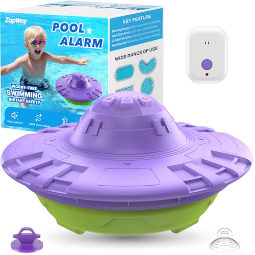 Pool Alarm with Indoor Receiver 110dB Ultra Loud Floating Alarm for Inground & Above Ground Pools Adjustable Sensitivity for Backyard Water Safety with Children & Pets Violet-Mint