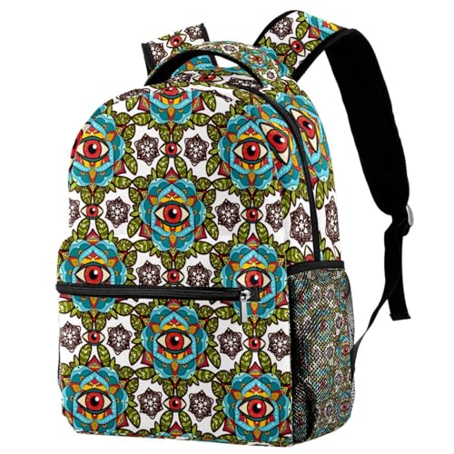 Sac à dos d'école pivoine rose multicolore de 29.4x20x40cm pour ado