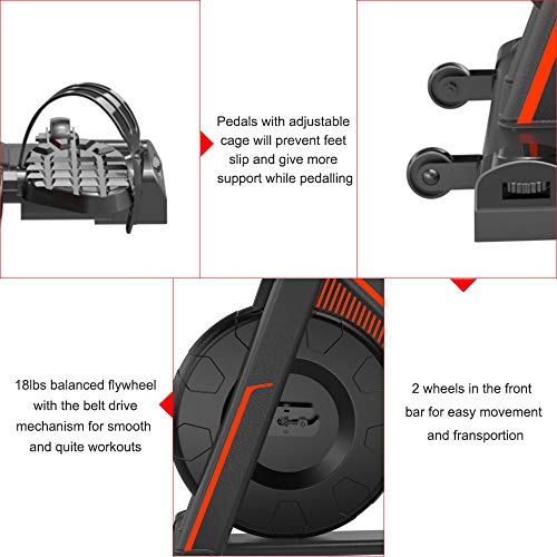 VIEWALL Adjustable Resistance Indoor Exercise Bike Stationary Cycling Bicycle Home Gym Health Workout Fitness Training with Comfortable Seat Cushion Heavy Flywheel Digital Monitor and iPad Mount - Home Fitness Guru VIEWALL Adjustable Resistance Indoor Exercise Bike Stationary Cycling Bicycle Home Gym Health Workout Fitness Training with Comfortable Seat Cushion Heavy Flywheel Digital Monitor and iPad Mount - Image 10