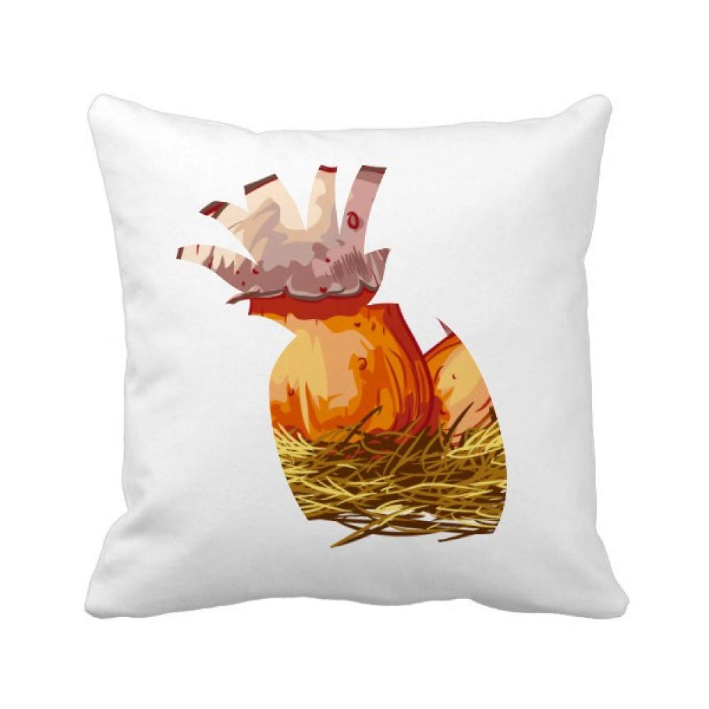 Coussin carré champignon bleu illustration ananas mignon pour lit et canapé