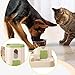 Automatic Cat Feeder Water Dispenser Portable Feeding Food and Water Bowl Pet Feeder Waterer for Rabbit Indoor Cats, Green