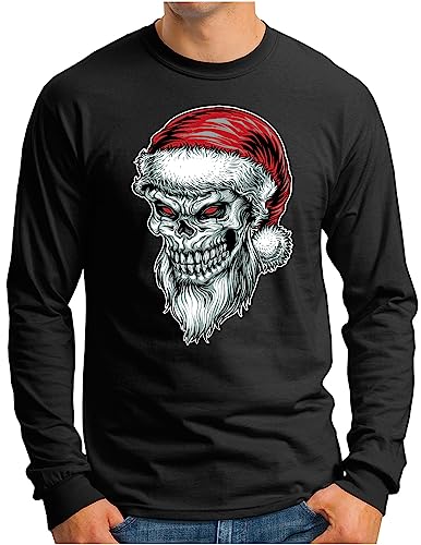 T-shirt tête de mort X-Mas OM3 à manches longues, le cadeau idéal pour homme