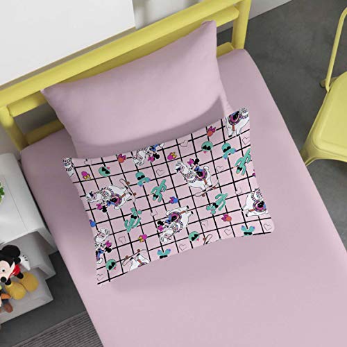 Jogo de Cama Solteiro Disney 2 Peças Minnie lhama Rosa - Portallar