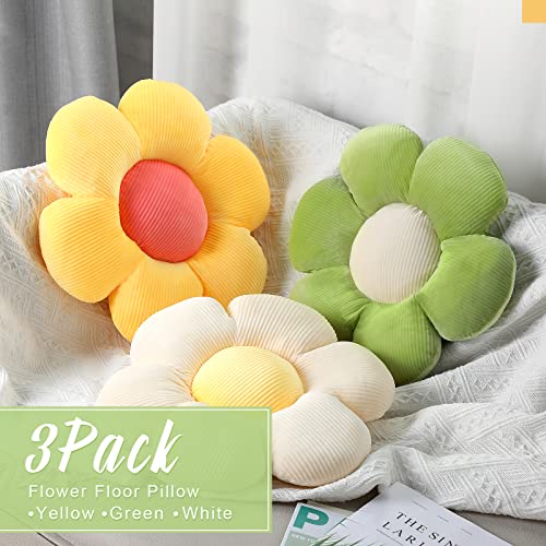Coume 3 Pieces 16 Inch Flower Floor Pillow Flower Floor Pillow Seating Cushion Flower Floor Cushion Girls Flower Pillow Comfy Floor Pillow Throw Pillow Pad Cute Room Decor For Kids Reading Lounging #TOP1