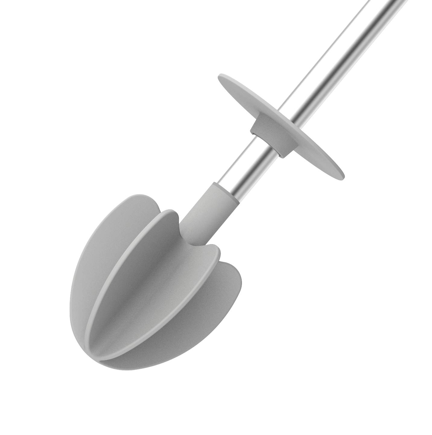 Croydex Swiper Toilet Brush - White/Grey - Silicone Head - Long Handle - Hygienic Design