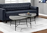 Monarch Specialties Coffee Set of 2 Cocktail Living Room Triangle Shape Metal Legs Nesting Tables, Grey