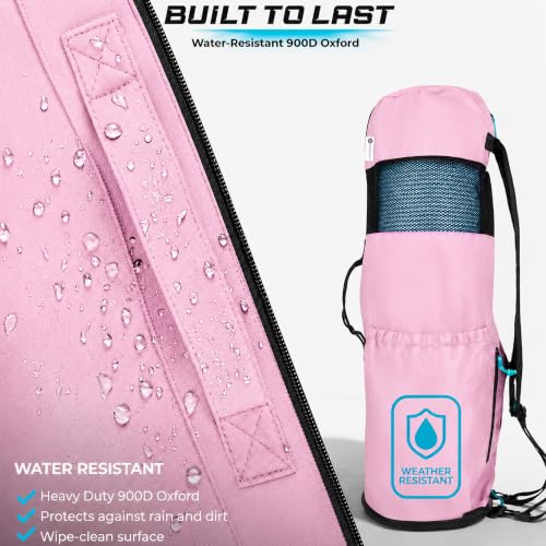 MAGNILAY Expandable Yoga Mat Bag, Adjustable Strap, Pockets, Pink, Large - image 7