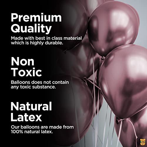 Image of Just Party 25Pcs Pink & 25Pcs Lavender Metallic Chrome Balloons with Shiny Surface For Birthdays /Anniversary /Engagement /Baby Shower /bachelorette Party Decorations (Pack of 50)