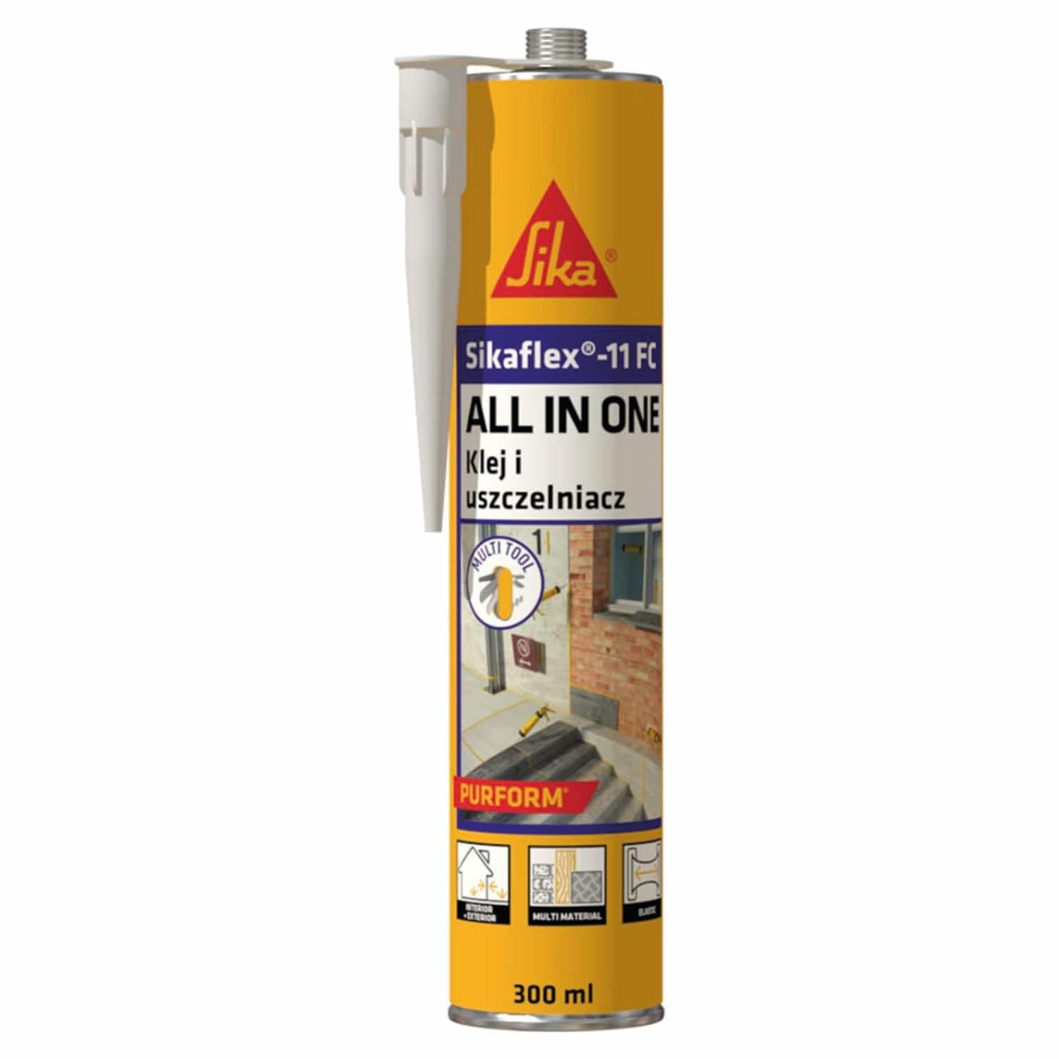 SIKA - Klej uszczelniacz - Sikaflex-11FC Purform - Brązowy - 300ml | Uniwersalny klej i uszczelniacz - Do wnętrz i na zewnątrz - Przyczepność do wielu podłoży
