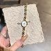 FANMIS Gold Watches for Women with Small Vintage Bracelet Elegant Jade Oval Dial Dress Watch Fashion Quartz Wrist Watch Waterproof Watch (B Gold)