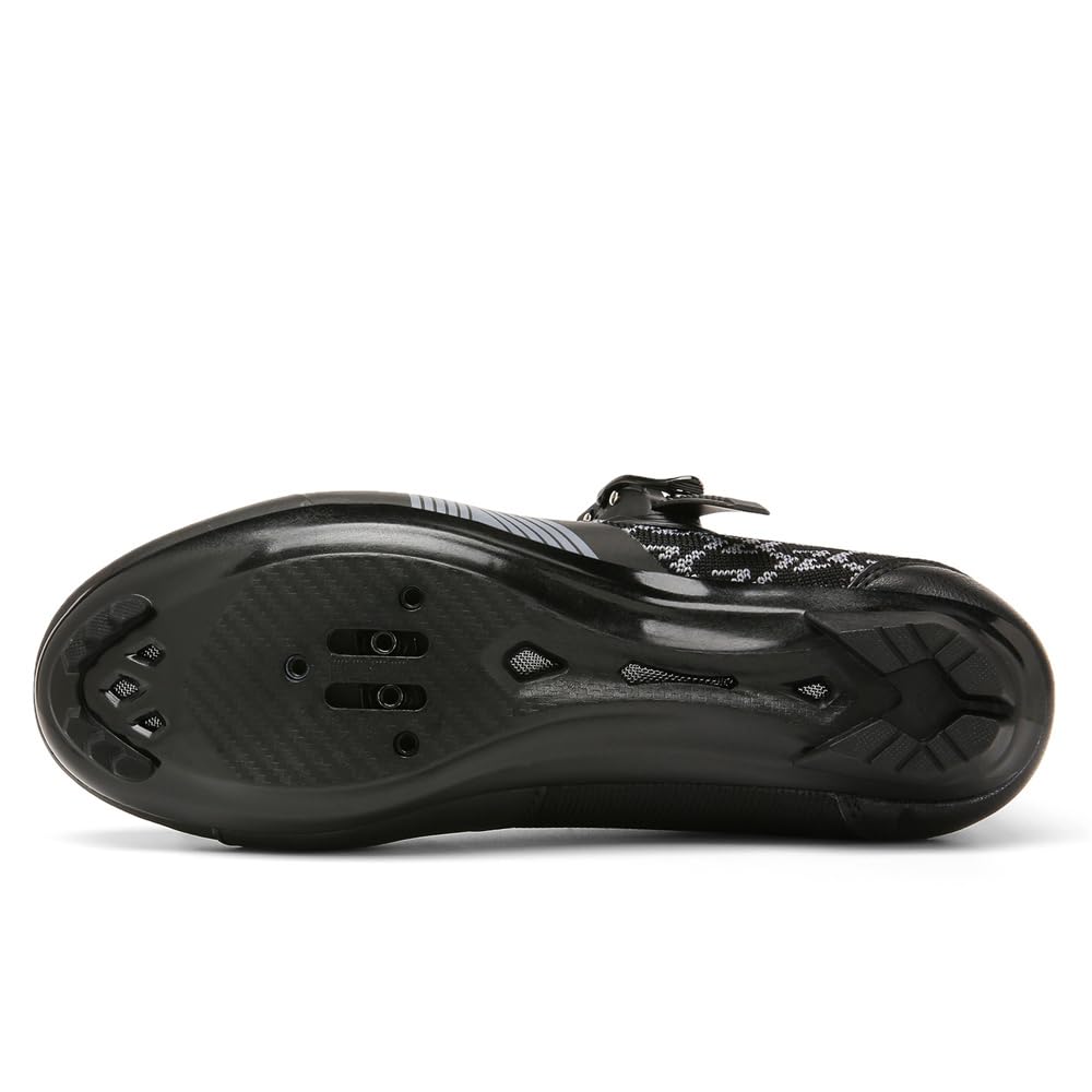 Hixingo Chaussures de Cyclisme pour Hommes et Femmes, Unisexe Chaussures de Vélo Route Respirantes Semelle Dure Chaussures VTT en Plein Air, Compatibles avec Look SPD