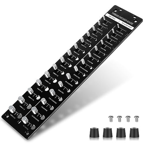 SNSMBNSR Thread Checker, 28pcs Nut and Bolt Thread Checker, Bolt and Nut Identifier Gauge with Rulers, Bolt Size and Thread Gauge 14 Standard and 14 Metric Suitable for Hanging (Black)