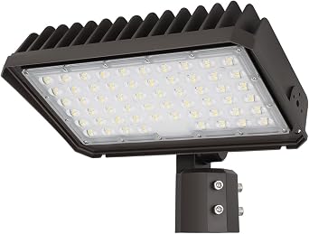150W LED Flood Light with Dusk-to-Dawn Photocell, 130lm/W 5000K Daylight 100-277V IP65 Waterproof, 150W-100W-75W Adjustable, LED Parking Lot Light with Slip Fitter Mount, ETL