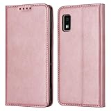 【Hamany】 AQUOS wish3 スマホケース アクオスwish3 手帳型 ケース SHARP aquos wish3 横置き機能 カード収納 財布型 耐衝撃 SH-M25 全面保護 SH-53D 耐摩擦 A302SH 内蔵マグネット スタンド機能 ストラップホール付き-ファッションローズゴールド