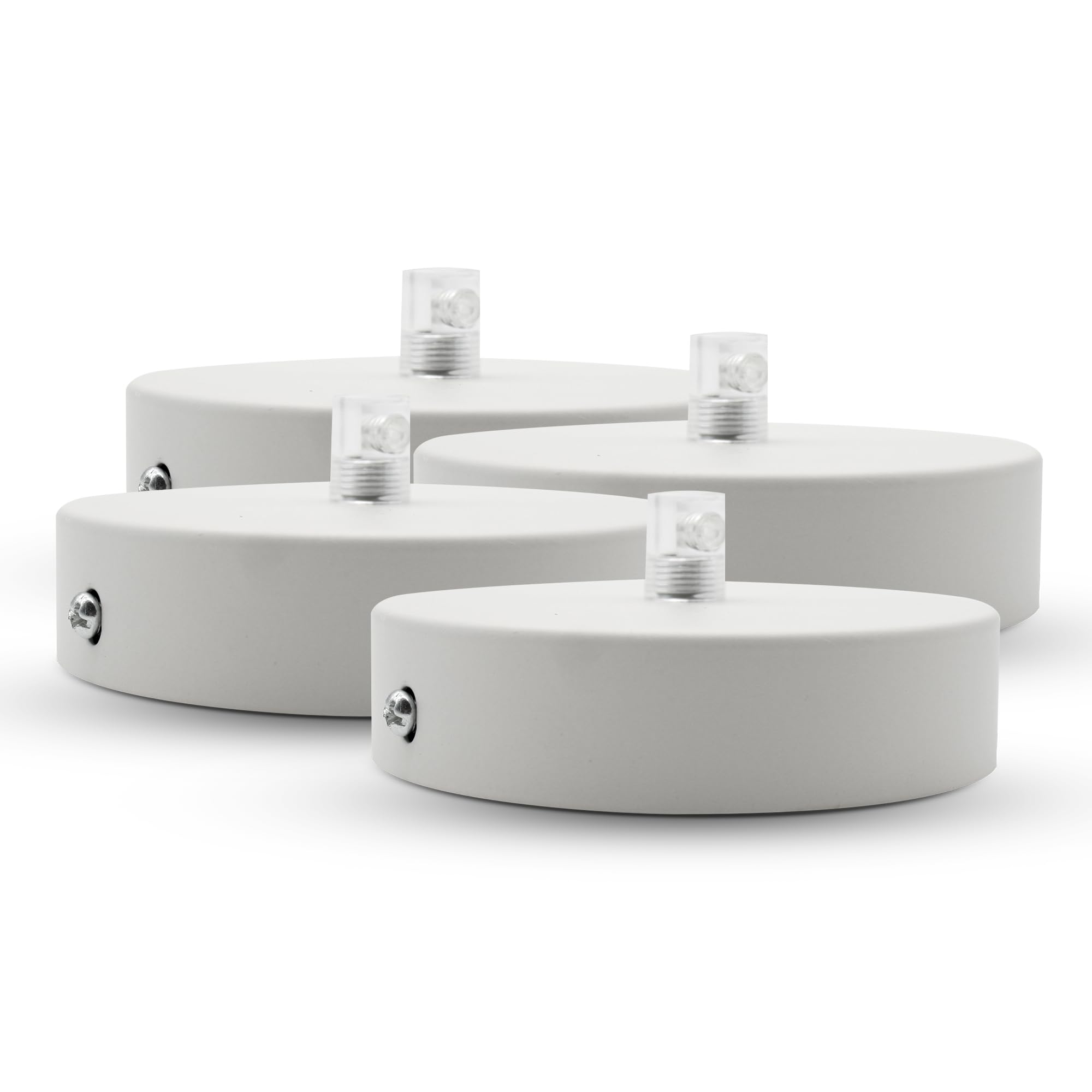 DOJA Barcelona | Ceiling Rose | White | Lot 4 | Chandelier Wire Cover H25mmXφ 100mm | Ceiling Rose Lighting | Metal Rose | Ceiling Lighting Accessories — image 1