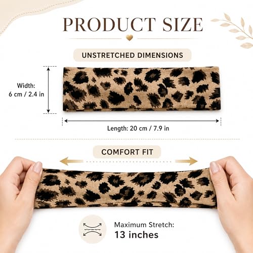 5 Stück Mädchen Stirnband, Elastisch Breites Haarband für Damen, Freizeit Atmungsaktiv, angenehm zu tragen, Baumwollig Sport Headwrap für Mädchen, Schule, Spielplatz & Alltag