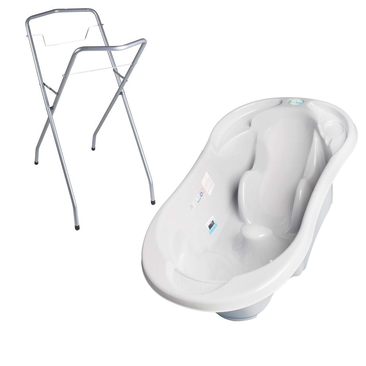 Bañera para bebé con reductor integrado. gris gris Talla:+ Pied + Tuyau