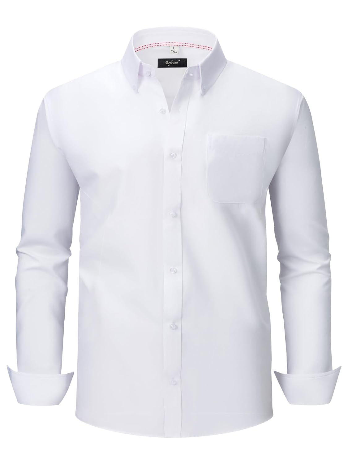 Oxford Dress Shirts for Men Big and Tall Size XXL-6XLT Button Down Long Sleeve Collared Shirts