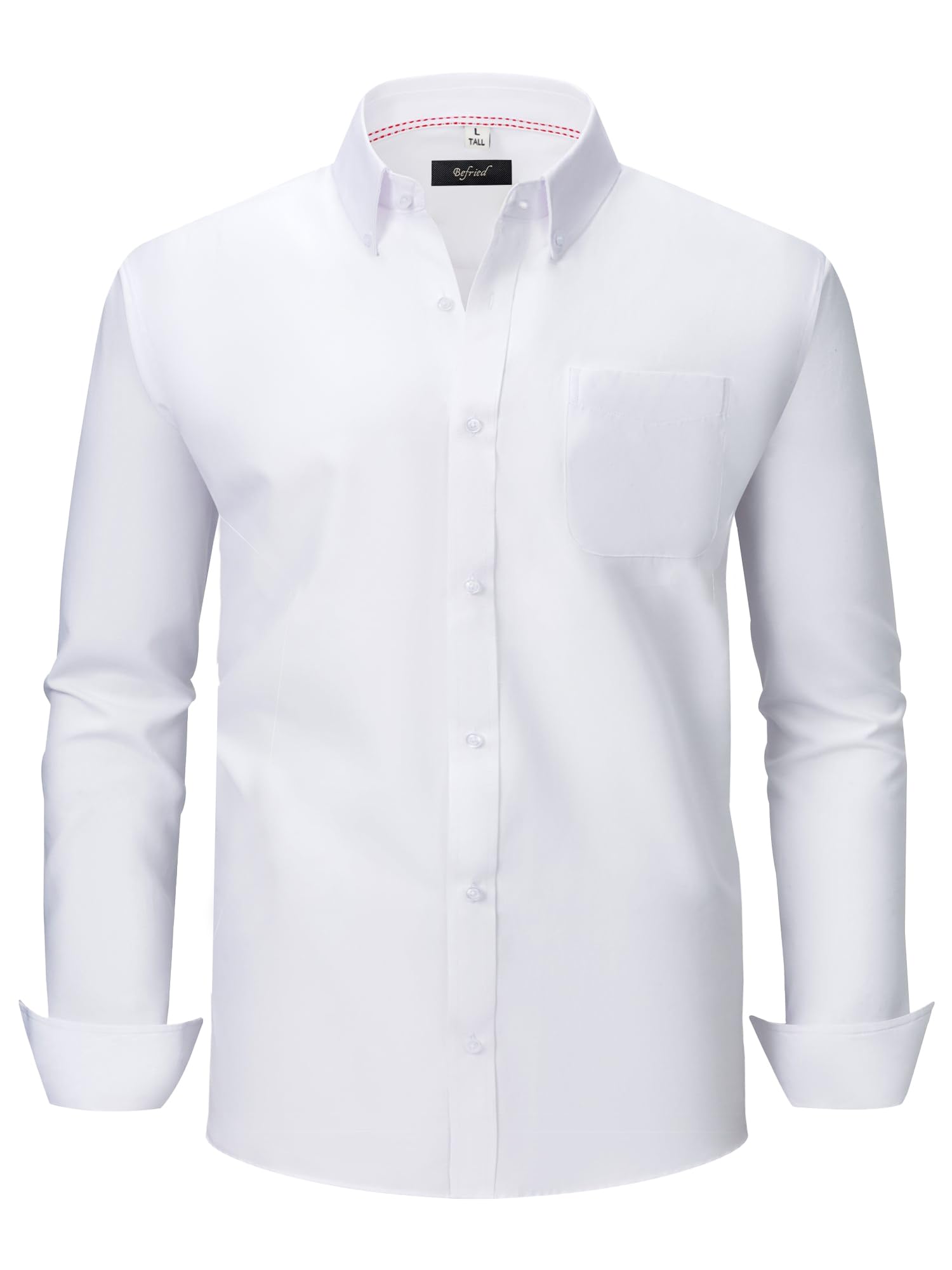 Oxford Dress Shirts for Men Big and Tall Size XXL-6XLT Button Down Long Sleeve Collared Shirts