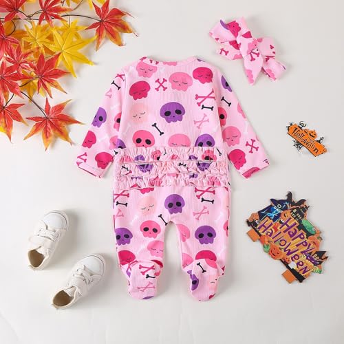 Halloween Newborn Baby Girl Clothes Infant Pumpkin Long Sleeve Romper Jumpsuit Halloween Outfits3