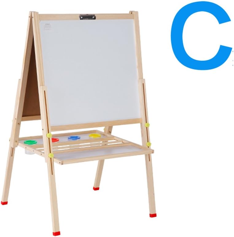QFFL Easel Solid Wood Children's Drawing Board Bracket Double-sided Magnetic Blackboard Sketchpad Sketchpad (Color : C)