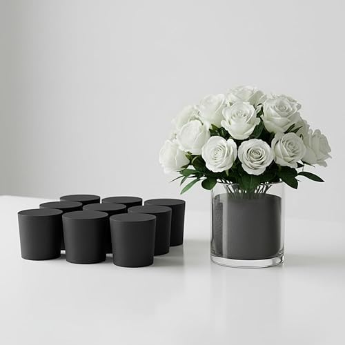 XCEL Florist - Bloques de espuma floral de espuma, reutilizables, resistentes a la intemperie, para flores artificiales (negro, 3 pulgadas redondas