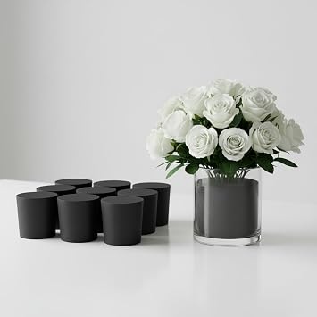 XCEL Florist Foam Floral Foam Blocks - Reusable, Weather Resistant Styrofoam for Artificial Flowers Black 3" Round x 3" Thick - 10 Pack