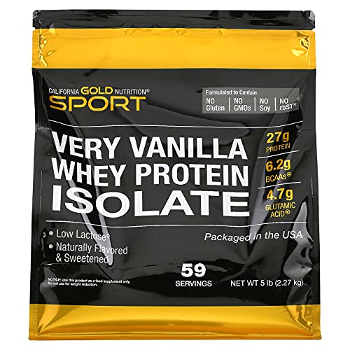 California Gold Nutrition Very Vanilla Flavor Whey Protein Isolate, 5 lbs (2270 g)